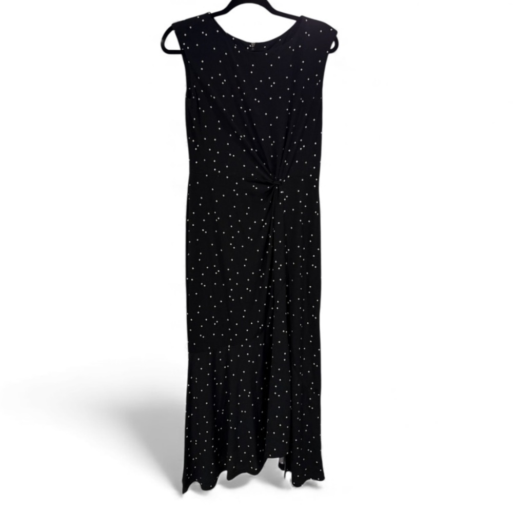 Gabby Skye Back and White PolkaDot Maxi Dress- Size‎ 6